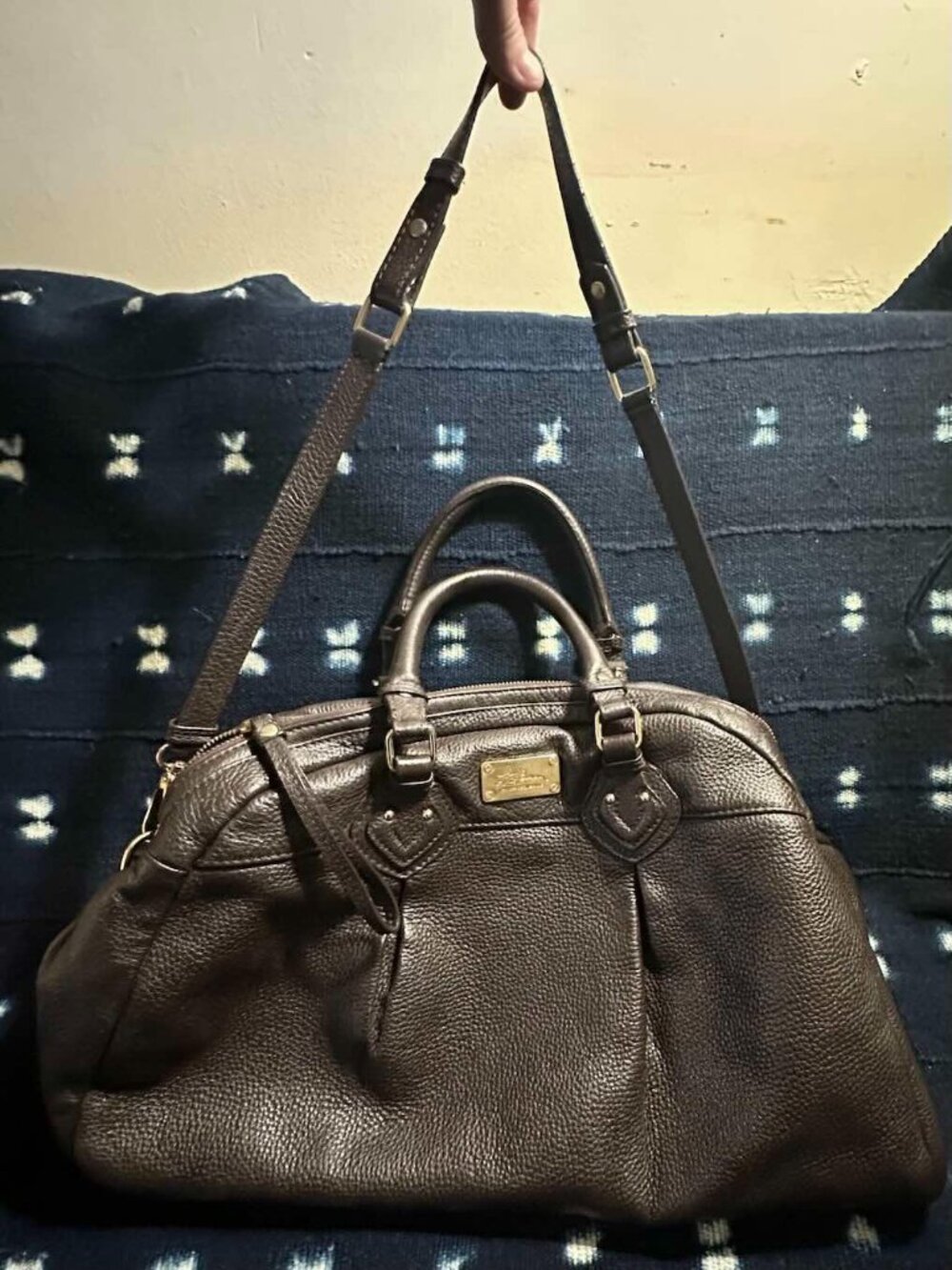 LL Bean Signature Leather Weekender Satchel Doctor Bag EUC DarkBrown